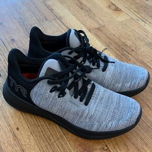 TYR Gray and Black Knit Training Sneakers